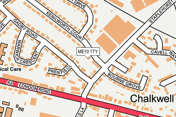 ME10 1TY map - OS OpenMap – Local (Ordnance Survey)