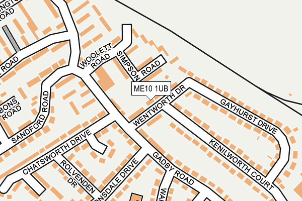 ME10 1UB map - OS OpenMap – Local (Ordnance Survey)