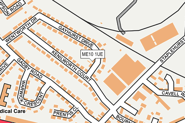 ME10 1UE map - OS OpenMap – Local (Ordnance Survey)