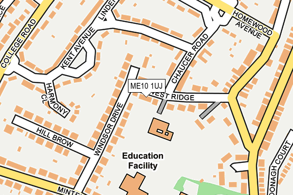 ME10 1UJ map - OS OpenMap – Local (Ordnance Survey)