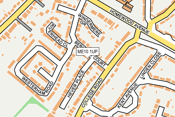 ME10 1UP map - OS OpenMap – Local (Ordnance Survey)