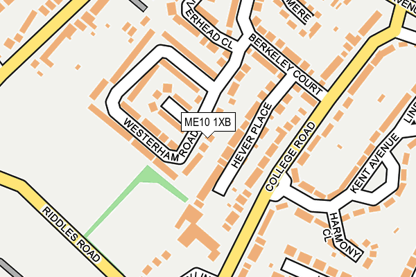 ME10 1XB map - OS OpenMap – Local (Ordnance Survey)
