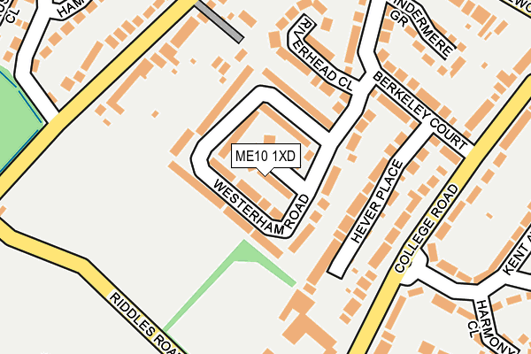 ME10 1XD map - OS OpenMap – Local (Ordnance Survey)