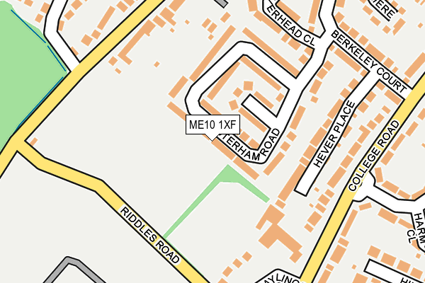 ME10 1XF map - OS OpenMap – Local (Ordnance Survey)