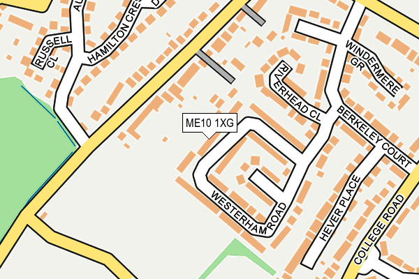 ME10 1XG map - OS OpenMap – Local (Ordnance Survey)