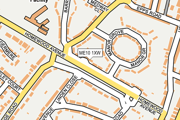 ME10 1XW map - OS OpenMap – Local (Ordnance Survey)