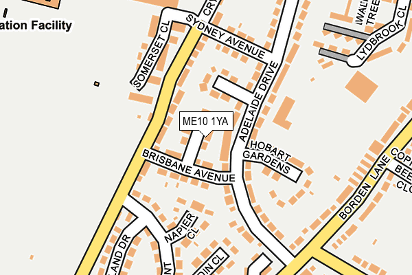 ME10 1YA map - OS OpenMap – Local (Ordnance Survey)