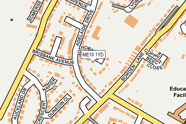 ME10 1YD map - OS OpenMap – Local (Ordnance Survey)