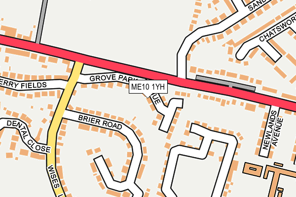 ME10 1YH map - OS OpenMap – Local (Ordnance Survey)