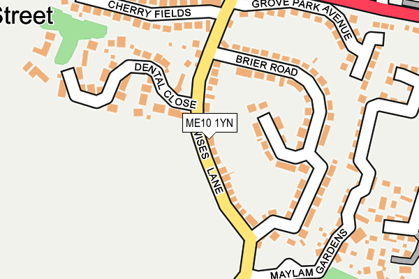 ME10 1YN map - OS OpenMap – Local (Ordnance Survey)