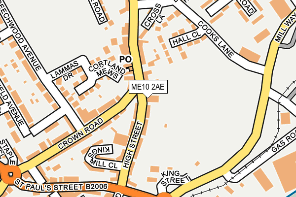 ME10 2AE map - OS OpenMap – Local (Ordnance Survey)