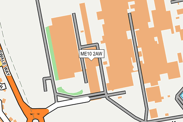 ME10 2AW map - OS OpenMap – Local (Ordnance Survey)