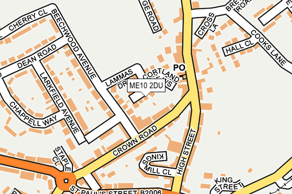 ME10 2DU map - OS OpenMap – Local (Ordnance Survey)