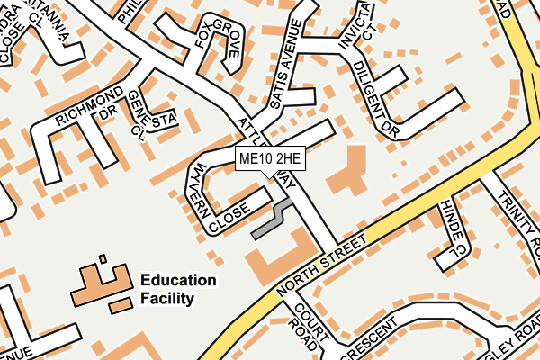 ME10 2HE map - OS OpenMap – Local (Ordnance Survey)