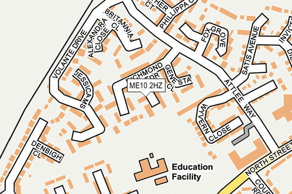 ME10 2HZ map - OS OpenMap – Local (Ordnance Survey)