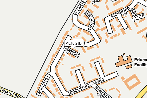 ME10 2JD map - OS OpenMap – Local (Ordnance Survey)