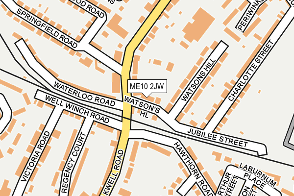 ME10 2JW map - OS OpenMap – Local (Ordnance Survey)