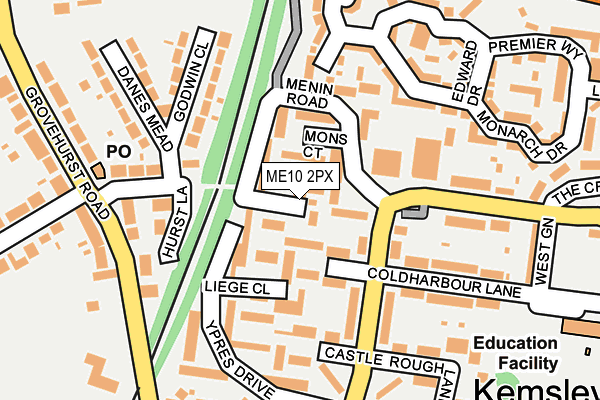 ME10 2PX map - OS OpenMap – Local (Ordnance Survey)