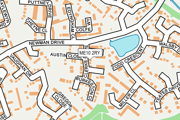 ME10 2RY map - OS OpenMap – Local (Ordnance Survey)