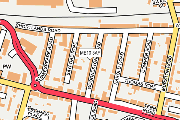 ME10 3AF map - OS OpenMap – Local (Ordnance Survey)