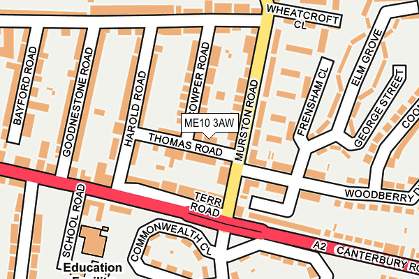 ME10 3AW map - OS OpenMap – Local (Ordnance Survey)