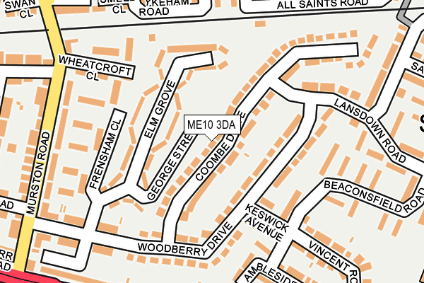 ME10 3DA map - OS OpenMap – Local (Ordnance Survey)