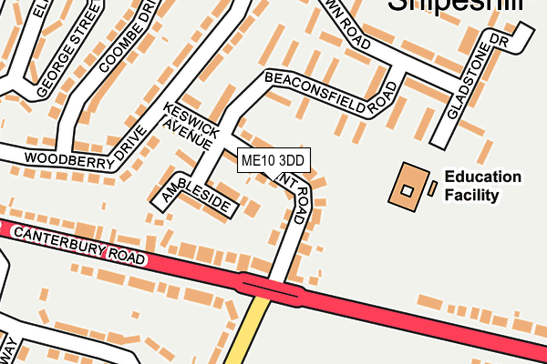 ME10 3DD map - OS OpenMap – Local (Ordnance Survey)