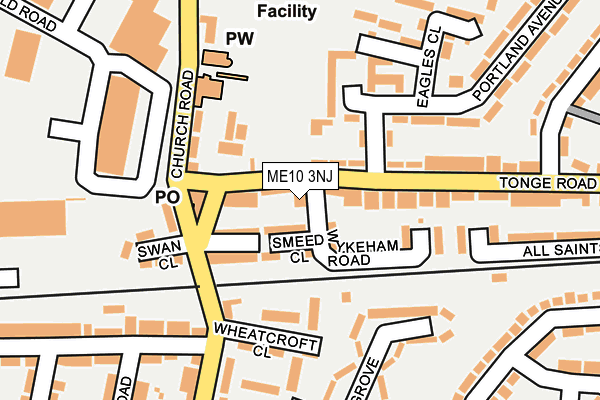 ME10 3NJ map - OS OpenMap – Local (Ordnance Survey)