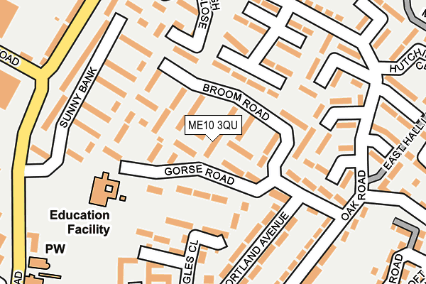 ME10 3QU map - OS OpenMap – Local (Ordnance Survey)