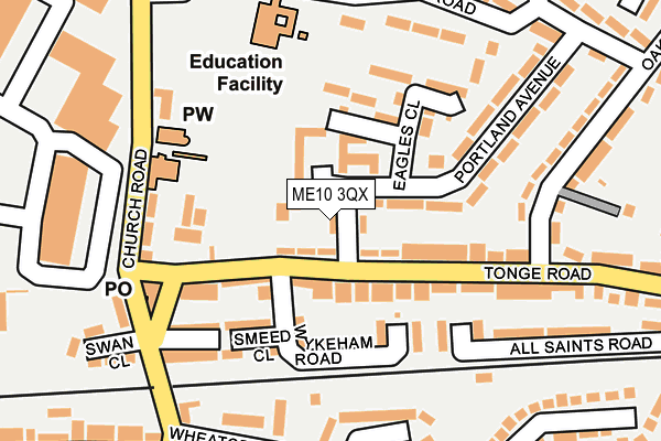 ME10 3QX map - OS OpenMap – Local (Ordnance Survey)