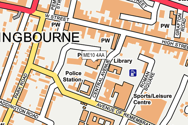 ME10 4AA map - OS OpenMap – Local (Ordnance Survey)