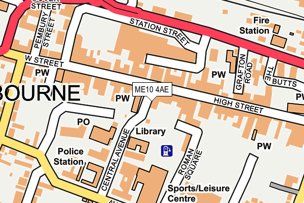 ME10 4AE map - OS OpenMap – Local (Ordnance Survey)