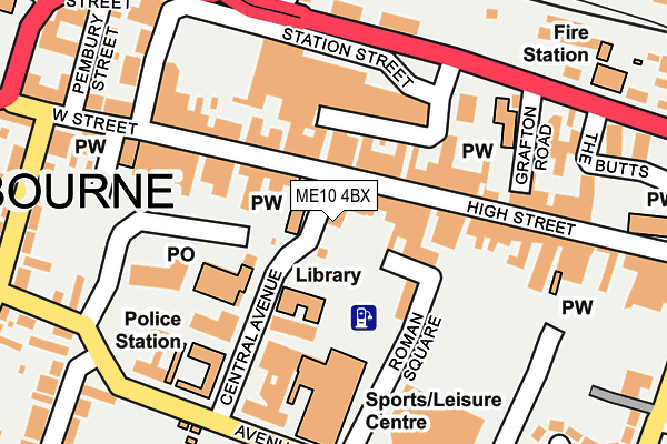 ME10 4BX map - OS OpenMap – Local (Ordnance Survey)