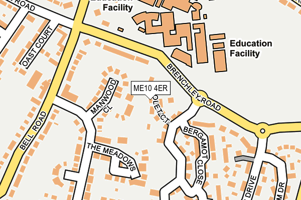 ME10 4ER map - OS OpenMap – Local (Ordnance Survey)