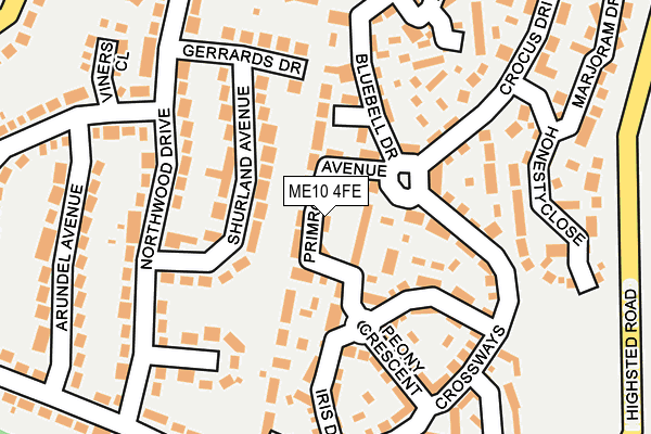 ME10 4FE map - OS OpenMap – Local (Ordnance Survey)