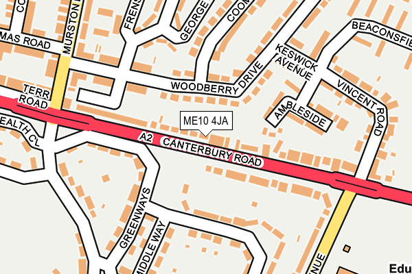 ME10 4JA map - OS OpenMap – Local (Ordnance Survey)