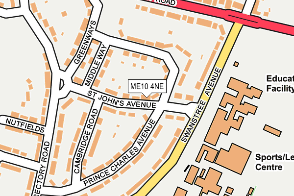 ME10 4NE map - OS OpenMap – Local (Ordnance Survey)