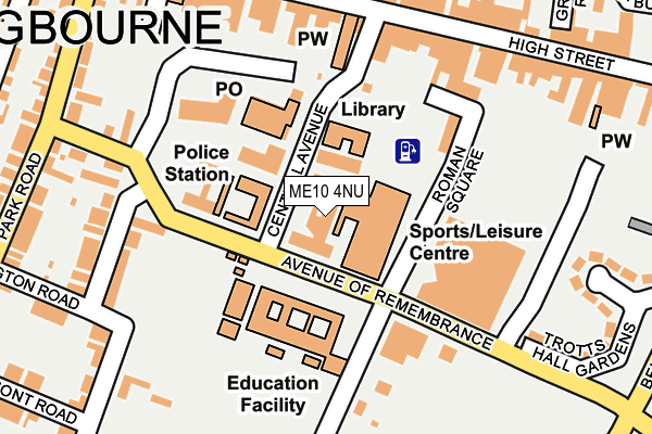 ME10 4NU map - OS OpenMap – Local (Ordnance Survey)