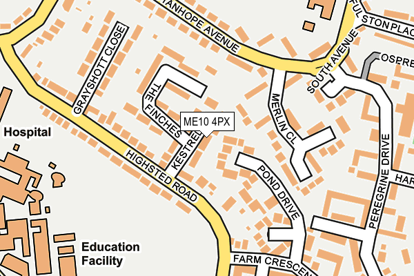 ME10 4PX map - OS OpenMap – Local (Ordnance Survey)