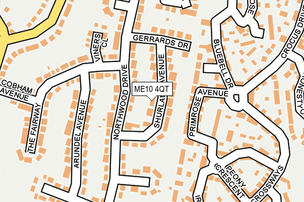 ME10 4QT map - OS OpenMap – Local (Ordnance Survey)