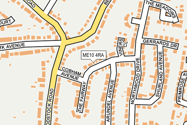 ME10 4RA map - OS OpenMap – Local (Ordnance Survey)