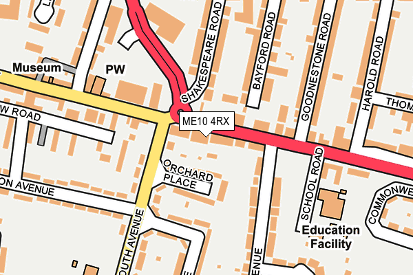 ME10 4RX map - OS OpenMap – Local (Ordnance Survey)