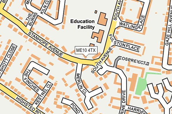 ME10 4TX map - OS OpenMap – Local (Ordnance Survey)