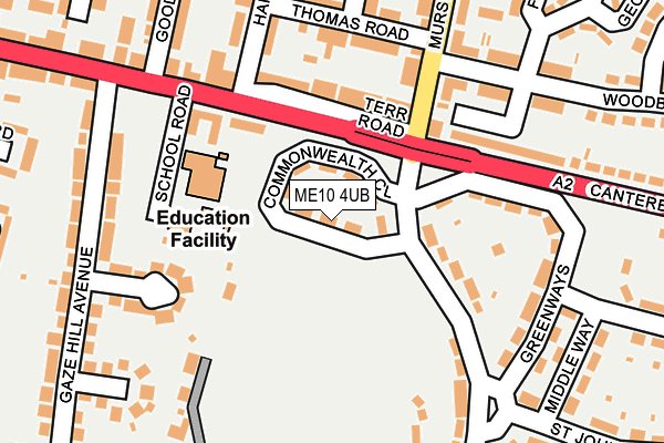 ME10 4UB map - OS OpenMap – Local (Ordnance Survey)