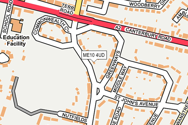 ME10 4UD map - OS OpenMap – Local (Ordnance Survey)
