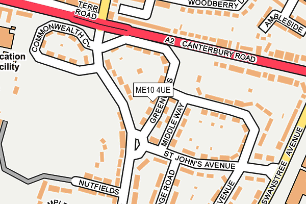 ME10 4UE map - OS OpenMap – Local (Ordnance Survey)