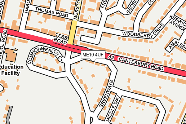 ME10 4UF map - OS OpenMap – Local (Ordnance Survey)