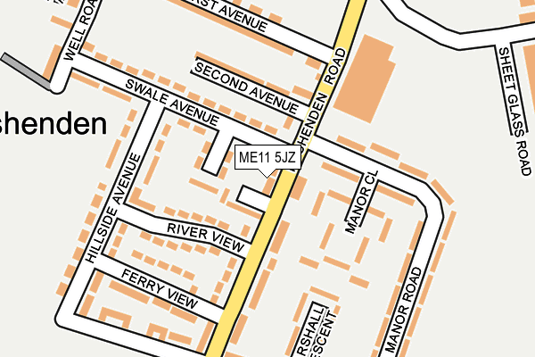 ME11 5JZ map - OS OpenMap – Local (Ordnance Survey)