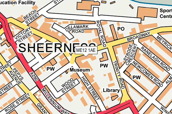 ME12 1AE map - OS OpenMap – Local (Ordnance Survey)