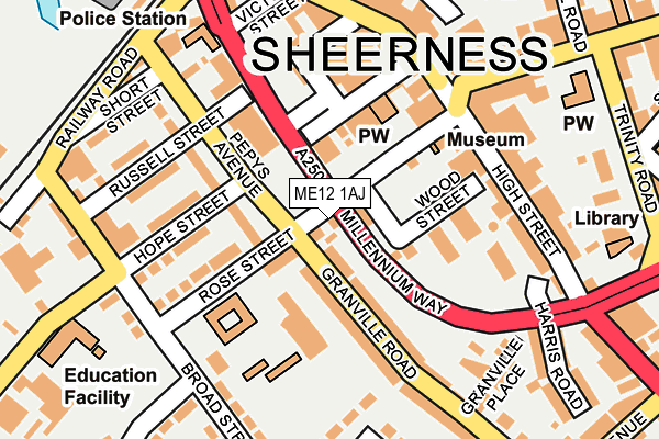 ME12 1AJ map - OS OpenMap – Local (Ordnance Survey)